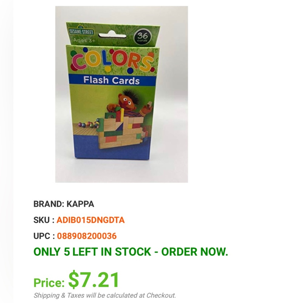 Sesame Street Colors, Shapes & More Flash Cards